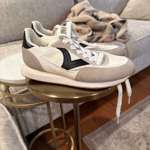 Stylish White and Black Sneakers